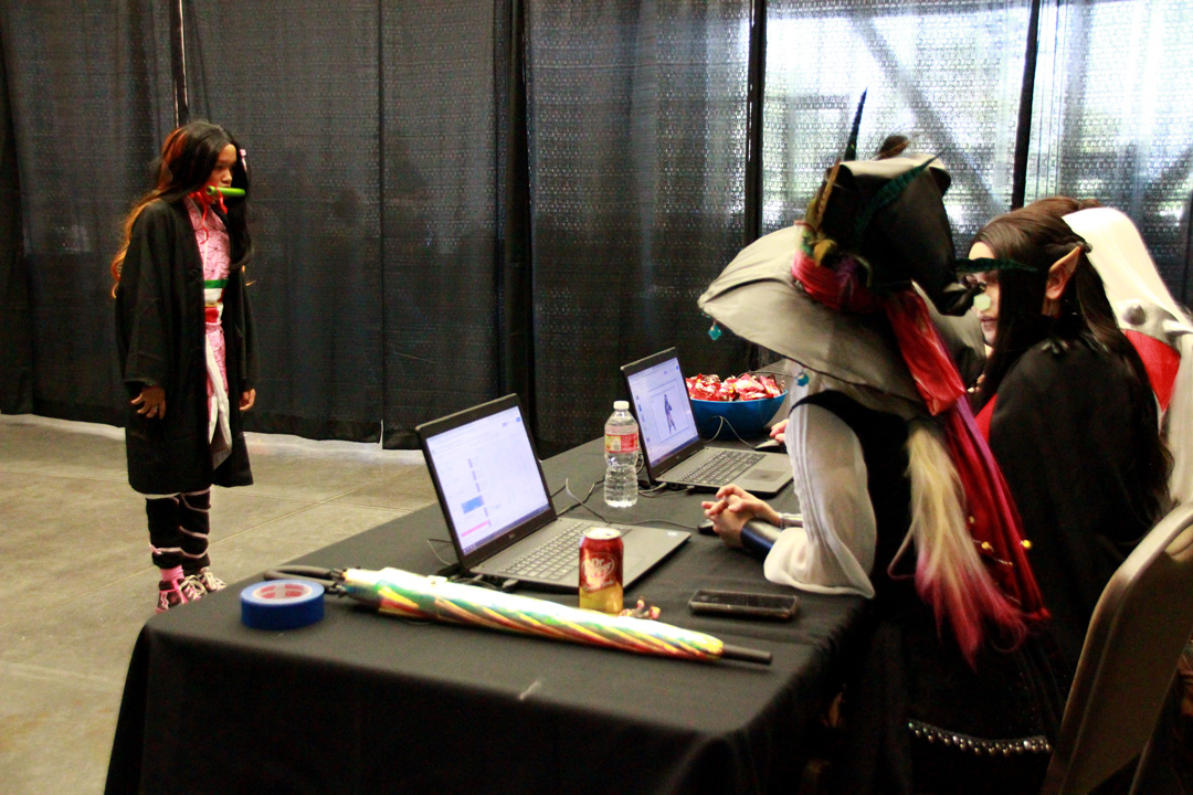 Judging the cosplay contest